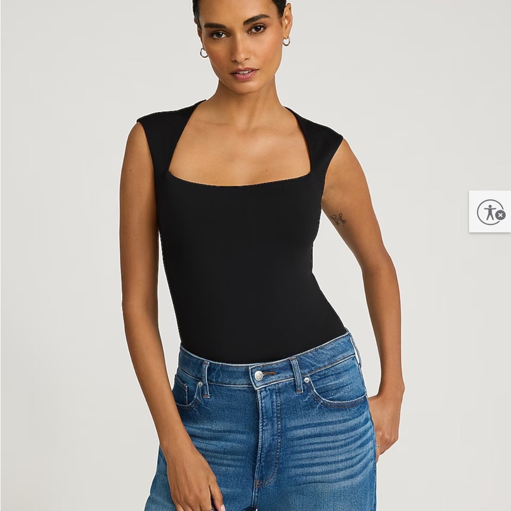 Express Black Square Neck Bodysuit